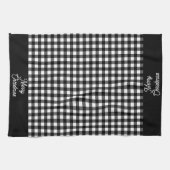 Linge De Cuisine Merry Christmas Black & White Buffalo Plaid (Horizontal)