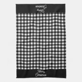 Linge De Cuisine Merry Christmas Black & White Buffalo Plaid (Vertical)