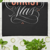 Linge De Cuisine Merry CHRISTmas Christian Chalkboard Calligraphie (Plié)