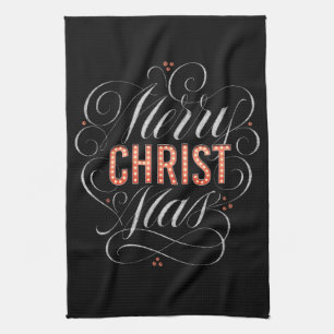 Linge De Cuisine Merry CHRISTmas Christian Chalkboard Calligraphie