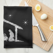 Linge De Cuisine Merry CHRISTmas Christian Chalkboard Nativité (Quart Plié)