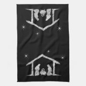 Linge De Cuisine Merry CHRISTmas Christian Chalkboard Nativité (Vertical)