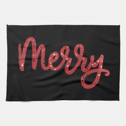 Linge De Cuisine Merry Christmas Glitter Holiday  (Horizontal)