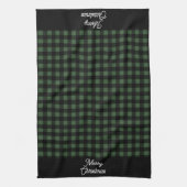 Linge De Cuisine Merry Christmas Green & Black Buffalo Plaid (Vertical)