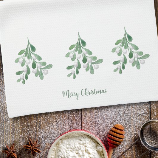 Linge De Cuisine Merry Christmas Mistletoe