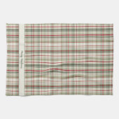Linge De Cuisine Merry Christmas Plaid - rustic green red ivory (Horizontal)