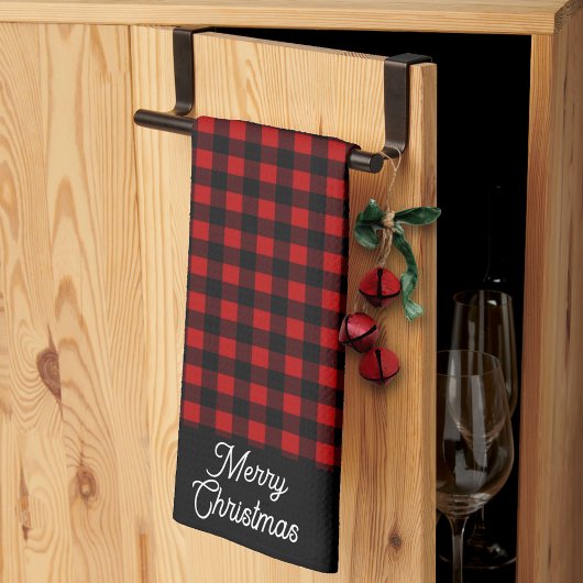 Linge De Cuisine Merry Christmas Red & Black Buffalo Plaid