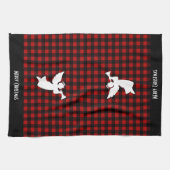 Linge De Cuisine Merry Christmas Red & Black Buffalo Plaid Angel (Horizontal)