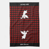 Linge De Cuisine Merry Christmas Red & Black Buffalo Plaid Angel (Vertical)