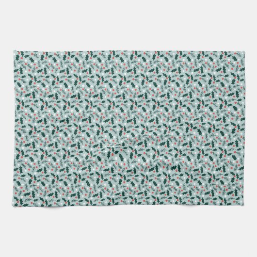 Linge De Cuisine Merry Holly Days Holly Pattern (Horizontal)