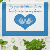 Linge De Cuisine Mes petits-enfants laissent des empreintes de main (Plié)