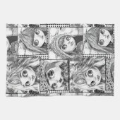 Linge De Cuisine Mes poupées patchwork noires et blanches préférées (Horizontal)