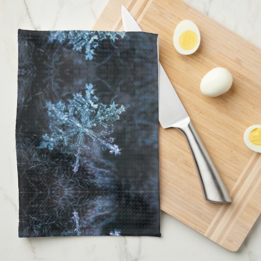 Linge De Cuisine Mesmorisation du flocon bleu chrystal de neige (Quart Plié)