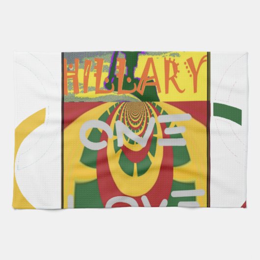 Linge De Cuisine Message d'amour dans les couleurs de Rasta Imprime (Horizontal)