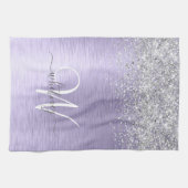 Linge De Cuisine Métal brossé violet Parties scintillant d'argent N (Horizontal)