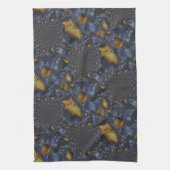 Linge De Cuisine Métal Moulé or et argent bleu (Vertical)