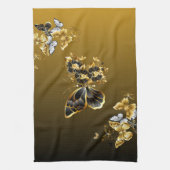 Linge De Cuisine Métamorphose dorée – Conception de papillon botani (Vertical)
