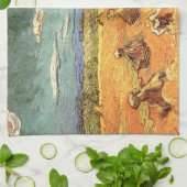 Linge De Cuisine Meules avec moissonneuse par Vincent van Gogh (Plié)