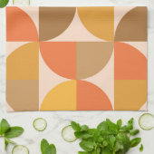 Linge De Cuisine Mi-cercles orange et Brown du milieu du siècle (Plié)
