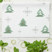 Linge De Cuisine Mi-siècle Abstraits arbres de Noël hiver (Plié)