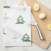 Linge De Cuisine Mi-siècle Abstraits arbres de Noël hiver (Quart Plié)