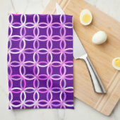 Linge De Cuisine Mi-siècle Cercles modernes, améthyste et orchidée (Quart Plié)