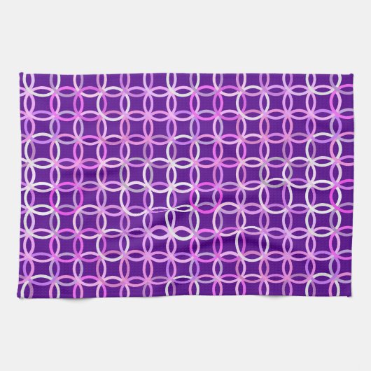Linge De Cuisine Mi-siècle Cercles modernes, améthyste et orchidée (Horizontal)