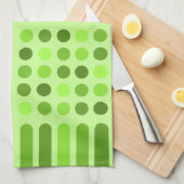 Linge De Cuisine Mi-siècle Cercles modernes Lignes Chartreuse (Quart Plié)