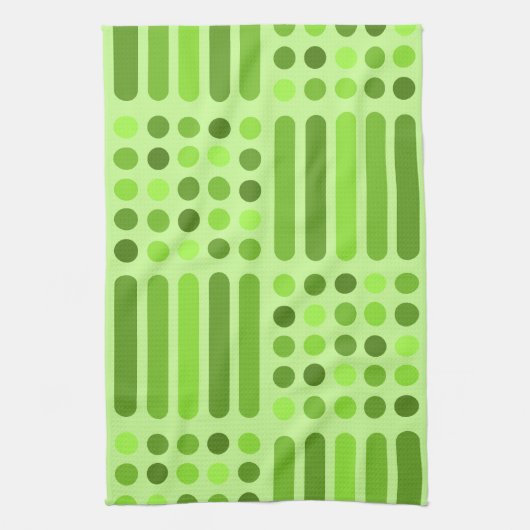 Linge De Cuisine Mi-siècle Cercles modernes Lignes Chartreuse (Vertical)
