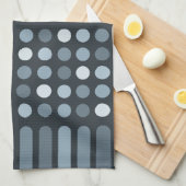 Linge De Cuisine Mi-siècle Circles modernes Lignes Ardoise (Quart Plié)