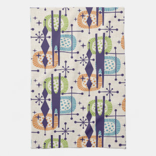 Linge De Cuisine Mi-siècle moderne âge atomique Motif Abstrait