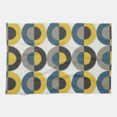Linge De Cuisine Mi-siècle moderne bleu jaune Gunmetal (Horizontal)