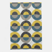 Linge De Cuisine Mi-siècle moderne bleu jaune Gunmetal (Vertical)