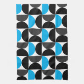 Linge De Cuisine Mi-siècle moderne bleu noir et gris (Vertical)