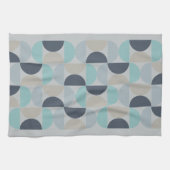 Linge De Cuisine Mi-siècle moderne bleu vert et gris (Horizontal)