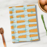 Linge De Cuisine Mi-Siècle Moderne Blocs Atomique Aqua, Orange<br><div class="desc">Âge Atomique Mi-Siècle Design moderne. Design amusant et audacieux avec des blocs funky et colorés,  et des étoiles. Parfait pour les amateurs de style rétro et vintage.</div>