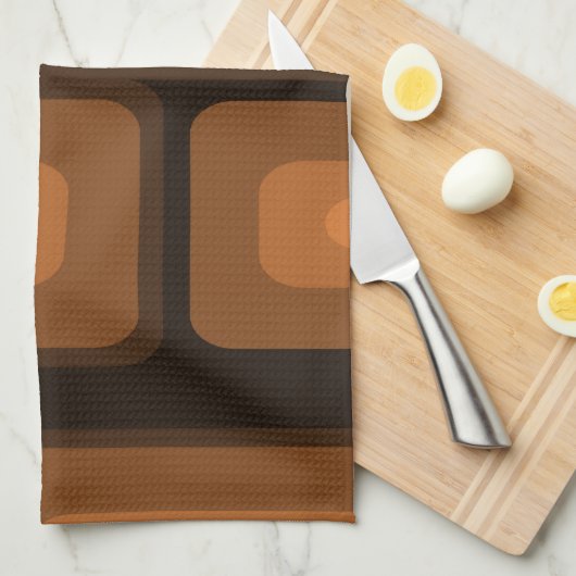 Linge De Cuisine Mi-Siècle Moderne Long Rectangles Brûlé Orange (Quart Plié)