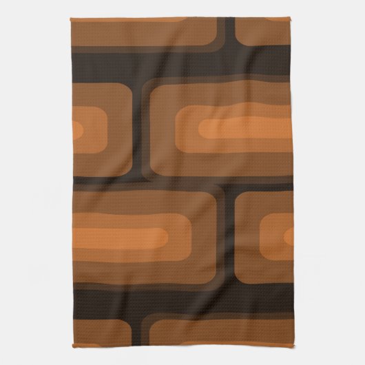 Linge De Cuisine Mi-Siècle Moderne Long Rectangles Brûlé Orange (Vertical)