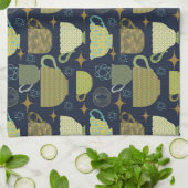 Linge De Cuisine Mi-siècle Moderne Marine Blue Teacup (Plié)