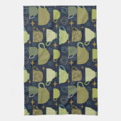 Linge De Cuisine Mi-siècle Moderne Marine Blue Teacup (Vertical)