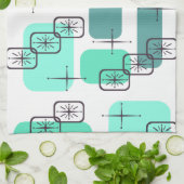 Linge De Cuisine Mi-siècle moderne Mint Vert Turquoise (Plié)