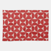 Linge De Cuisine Mi-siècle moderne Motif Abstrait Rouge (Horizontal)