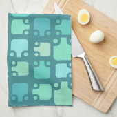 Linge De Cuisine Mi-siècle moderne Motif Océan bleu (Quart Plié)