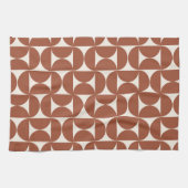 Linge De Cuisine Mi-siècle Moderne Motif rouille Terracotta (Horizontal)