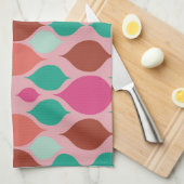 Linge De Cuisine Mi-siècle moderne rose géométrique (Quart Plié)