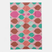 Linge De Cuisine Mi-siècle moderne rose géométrique (Vertical)