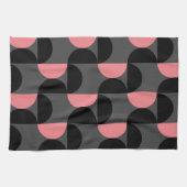 Linge De Cuisine Mi-siècle moderne rose noir et gris (Horizontal)