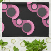 Linge De Cuisine Mi-siècle moderne rose, noir et gris (Plié)