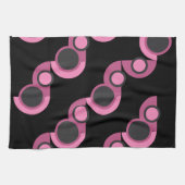 Linge De Cuisine Mi-siècle moderne rose, noir et gris (Horizontal)