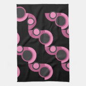 Linge De Cuisine Mi-siècle moderne rose, noir et gris (Vertical)